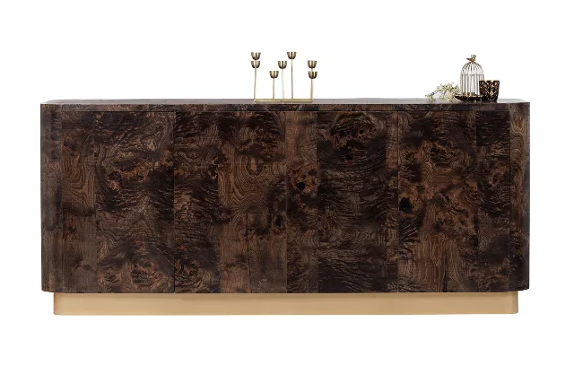 BROWN VENEER Sideboard with 4 Doors & 4 Shelves